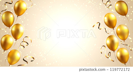閃光背景與金色氣球 閃光背景與金色氣球 119772172