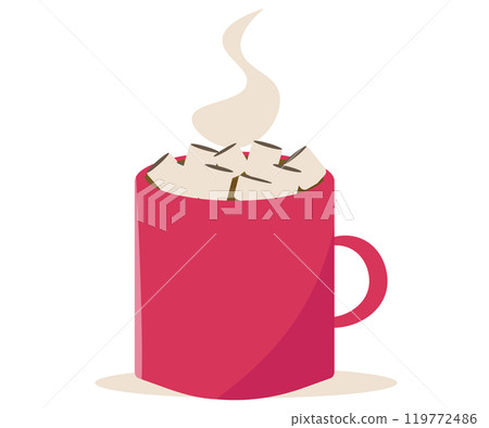 咖啡杯用棉花糖。向量圖 咖啡杯用棉花糖。向量圖 119772486