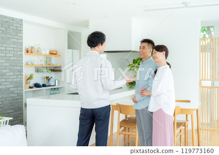 Senior couple visiting the showroom 119773160