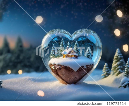 Heart-shaped crystal glass Christmas image 119773514