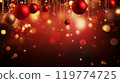 Red Christmas Ornaments on a Sparkling Background 119774725