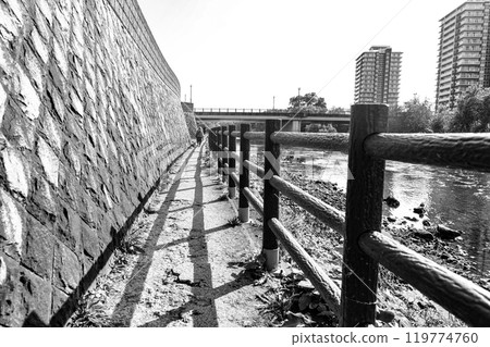 秋日岩手縣盛岡市北上河長廊 119774760