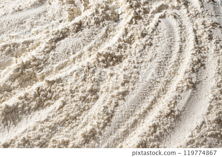 Abstract Cooking Background, Wheat Flour Texture Top View. 119774867