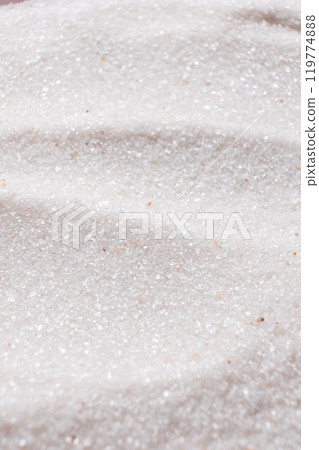 Natural Himalayan Pink Salt Fine Ground Top View Abstract Texture Vertical Background 119774888