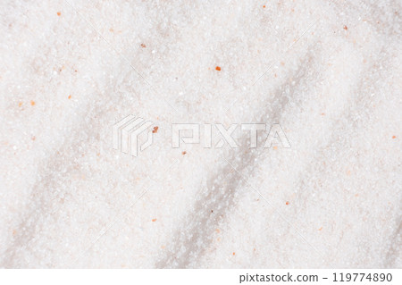 Natural Himalayan Pink Salt Fine Ground Top View Abstract Texture Background 119774890