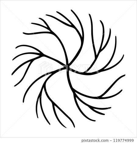 top view tree, hand drawing. architectural ink drawing, vector. 119774999