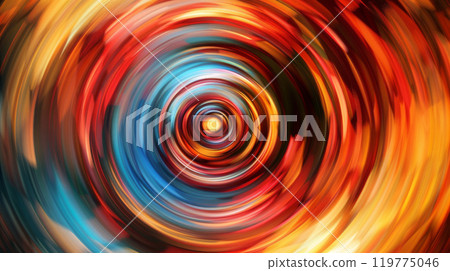 Dynamic Circular Swirl of Red and Blue Hues 119775046
