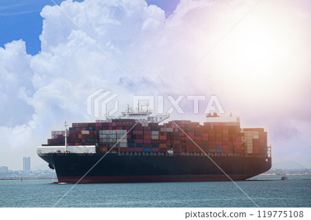 Container shipping, Supply chain management concept, Transportation and logistics suppliers, Import, Export and shipping industry. 119775108