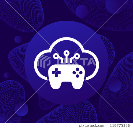 game server icon with gamepad, cloud gaming vector 119775336