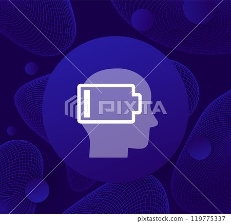 burnout or tired vector icon with low battery burnout or tired vector icon with low battery 119775337