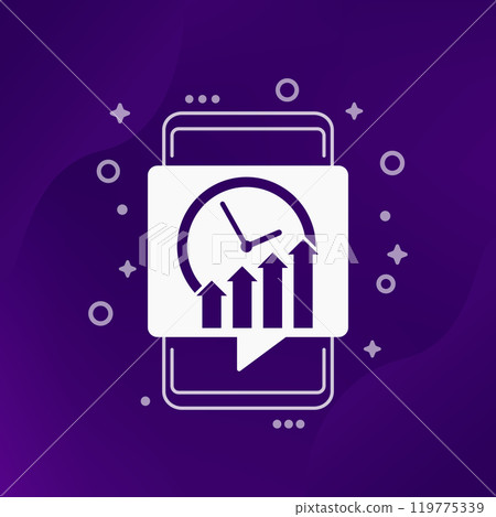 time to grow icon with a smart phone 119775339