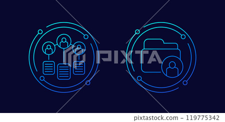 User base, personal data icon, linear design User base, personal data icon, linear design 119775342