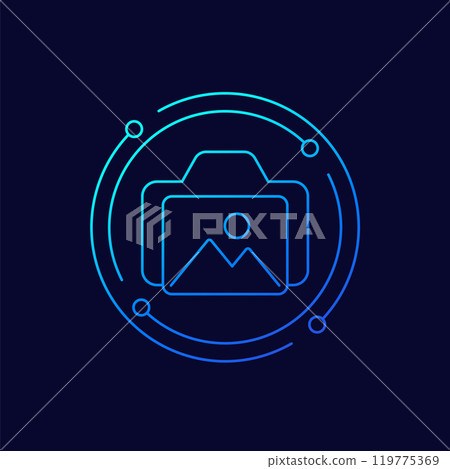 camera and photo icon, linear design 119775369