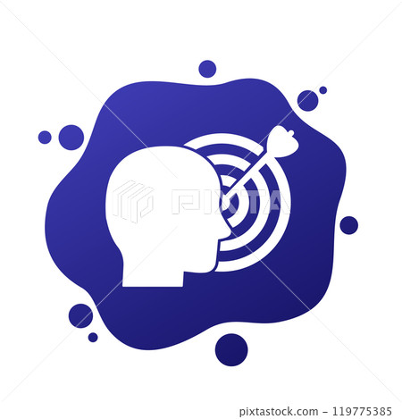 personal goal icon with a target, vector personal goal icon with a target, vector 119775385