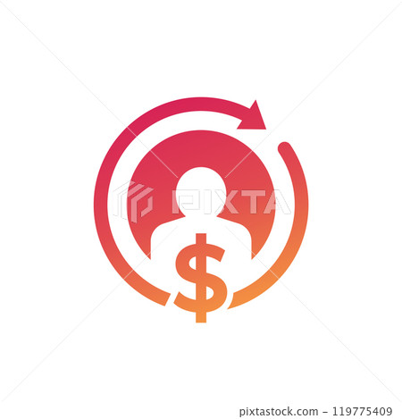 employee turnover cost icon on white employee turnover cost icon on white 119775409
