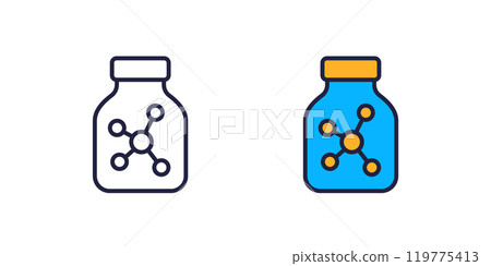 solvent icon on white, line and outline style 119775413