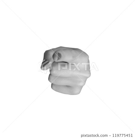finger pointing directly, isolated on a white background. This professional gesture conveys choice, 119775451
