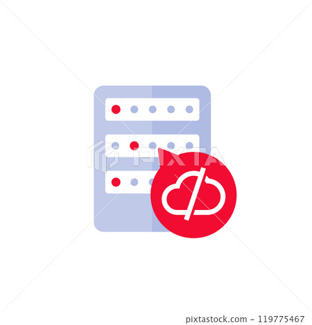 disconnected server vector icon, server offline disconnected server vector icon, server offline 119775467