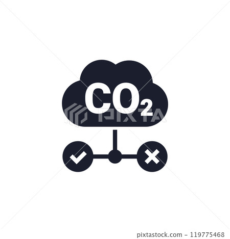 carbon management icon, reducing co2 gas emission carbon management icon, reducing co2 gas emission 119775468