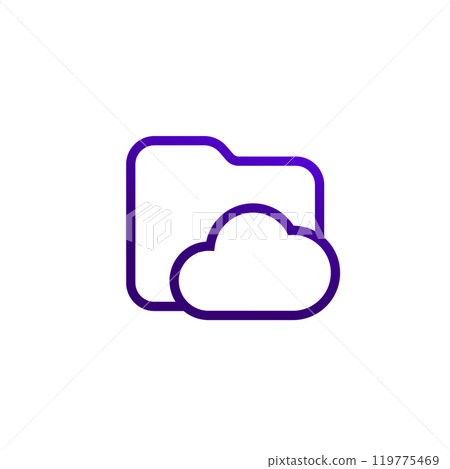 cloud folder icon in line design cloud folder icon in line design 119775469
