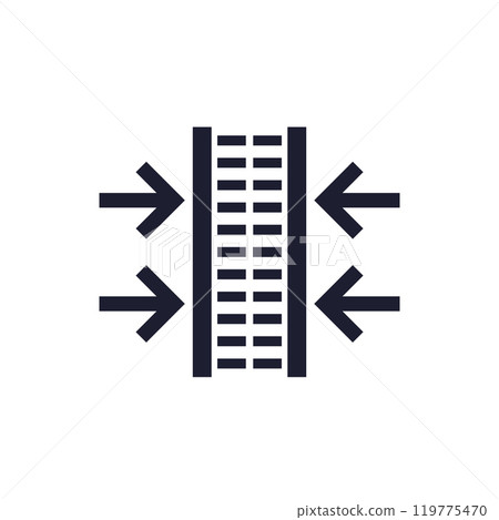 thick wall, thickness icon on white 119775470