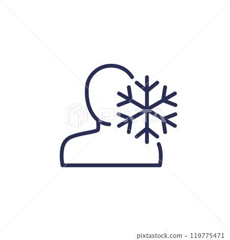 Cryotherapy icon, cold therapy line vector 119775471