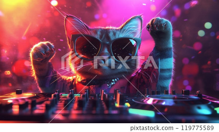 disc jockey dj kitten disc jockey dj kitten 119775589
