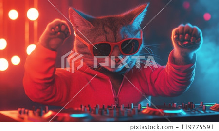 disc jockey dj kitten disc jockey dj kitten 119775591