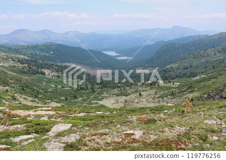 Fishless lakes in mountain Ergaki nature park, Siberia, Russia Fishless lakes in mountain Ergaki nature park, Siberia, Russia 119776256