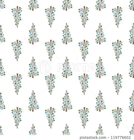 Seamless vector background with Christmas and New Year motifs. Minimalists style texture for decoration, wrapping paper, textile, scrapbboking. Seamless vector background with Christmas and New Year motifs. Minimalists style texture for decoration, wrapping paper, textile, scrapbboking. 119776602