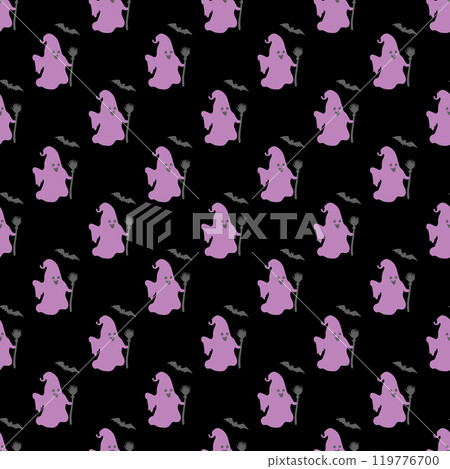 Seamless vector pattern with cute ghosts. Seamless vector pattern with cute ghosts. 119776700