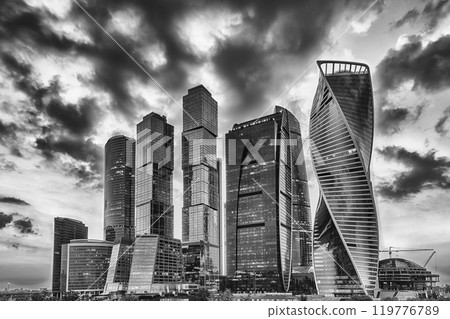 Scenic view of the Moscow City International Business Center, Russia Scenic view of the Moscow City International Business Center, Russia 119776789
