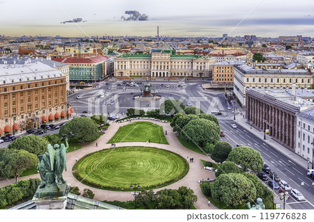 Panoramic view over St. Petersburg, Russia, from St. Isaac's Cathedral 119776828