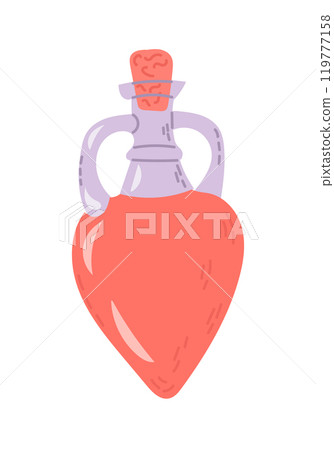 Illustration of a potion bottle with cork stopper 119777158