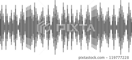 Abstract sound wave visualization with vertical bars representing audio frequencies, creating a visual representation of sound and music Abstract sound wave visualization with vertical bars representing audio frequencies, creating a visual representation of sound and music 119777228