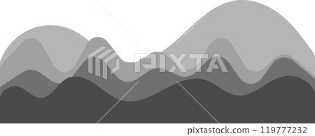 Smooth, curvy shapes form a stylish grayscale mountain landscape, perfect for business presentations and websites. Trendy and elegant, with a contemporary feel Smooth, curvy shapes form a stylish grayscale mountain landscape, perfect for business presentations and websites. Trendy and elegant, with a contemporary feel 119777232