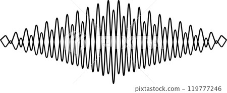 Simple illustration of a symmetrical wavy line forming a pattern, ideal for concepts such as repetition, continuity, or as a decorative element Simple illustration of a symmetrical wavy line forming a pattern, ideal for concepts such as repetition, continuity, or as a decorative element 119777246