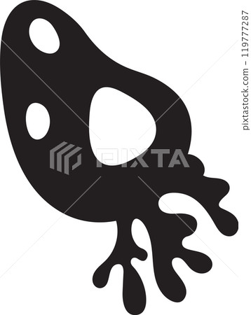 Black ink blob dripping, spreading, vector graphic. Ideal for representing paint, ink, fluids, abstract, and creative concepts 119777287