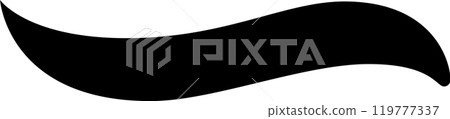 Simple black wavy ribbon banner drawing is creating empty space for text or design elements in a minimalist graphic design 119777337