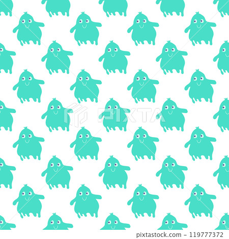 Seamless vector pattern with cute ghosts. 119777372