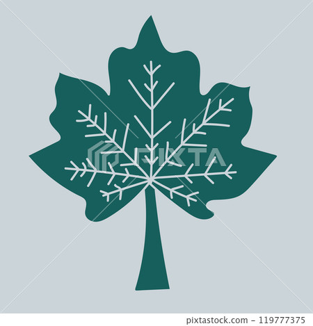 Autumn leaf. Cartoon vector illustration. 119777375
