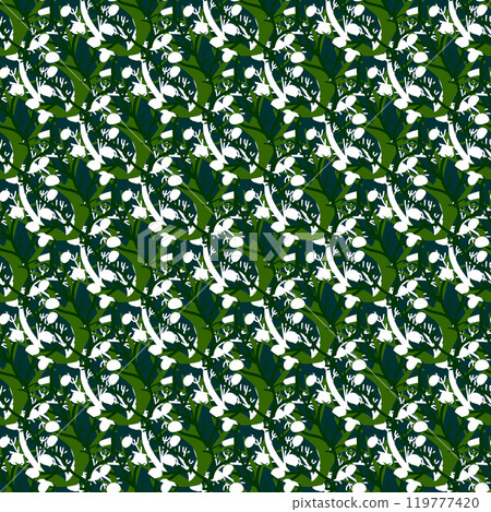Vector pattern with herbal elements. Decorative seamless background. Vector pattern with herbal elements. Decorative seamless background. 119777420
