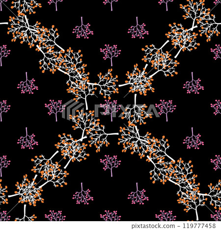 Vector pattern with herbal elements. Decorative seamless background. 119777458