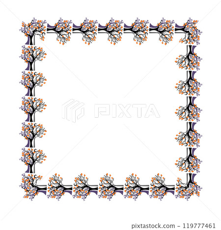Frame or border of herbal elements. Vector illustration. 119777461