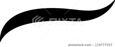 Black brush stroke is making a high arc across a white background, leaving a blank space which could be used for text 119777507