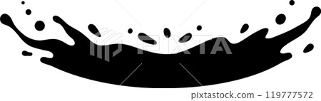 Swirling black paint splashes energetically across the image, creating a dynamic effect in this abstract background design Swirling black paint splashes energetically across the image, creating a dynamic effect in this abstract background design 119777572