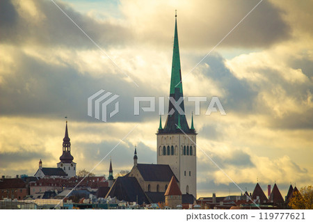 Capital of Estonia Tallinn is famous for its World Heritage 119777621