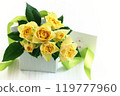 Yellow rose gift box 119777960