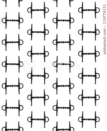 Vector seamless pattern of horse equestrian bit Vector seamless pattern of horse equestrian bit 119778151