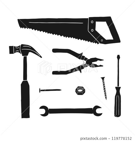 Vector set of hand drawn sketch doodle instruments 119778152